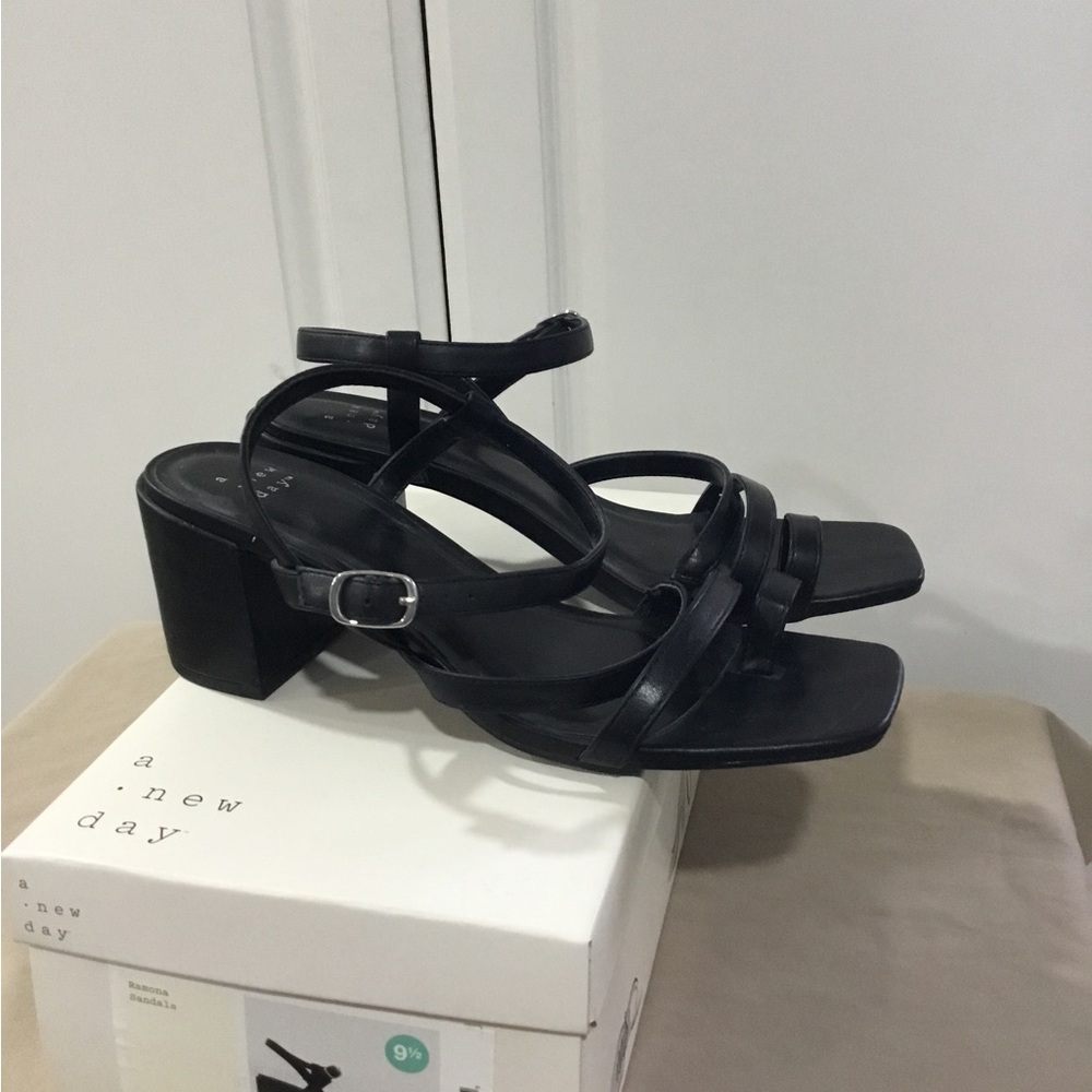 A new day- women black sandals